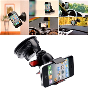 BuySKU67271 S2224W-V2 Universal 360-degree Rotating Clip-on Style Car Mount Holder Cradle for iPhone /Cellphones /MP3 /GPS (Black)