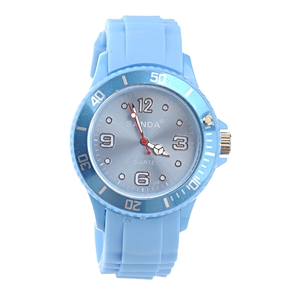 BuySKU66231 SANDA Round Dial Sports Quartz Wrist Watch with Silicone Wristband (Sky-blue)