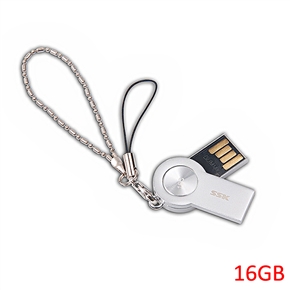 BuySKU64949 SKK SFD177 16GB USB Flash Drive U-disk with Keychain (Silver)
