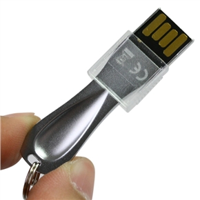 BuySKU65303 SSK E7 SFD206 Water-drop Style Metal Waterproof 4GB USB 2.0 Flash Drive U-disk with Key Ring (Silver)