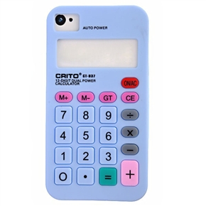 BuySKU61520 Silicone Case with Calculator Shape for iPhone 4 (Blue)