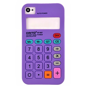 BuySKU61515 Silicone Case with Calculator Shape for iPhone 4 (Purple)