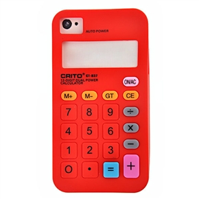 BuySKU61014 Silicone Case with Calculator Shape for iPhone 4 (Red)