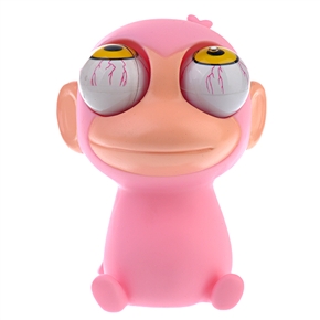 BuySKU60184 Silicone Rubber Pop Eyes Toy in the Shape of Monkey (Pink)