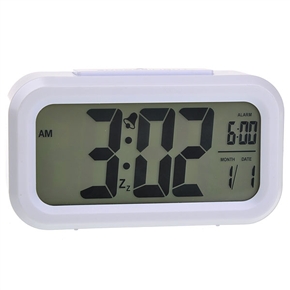 BuySKU62173 Smart Alarm Snooze Clock with LCD Screen Displaying (White)