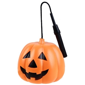 BuySKU61749 Smiling Face Design Plastic Luminous Halloween Pumpkin Lantern with Durable Rope & Carrying Handle (M-size)