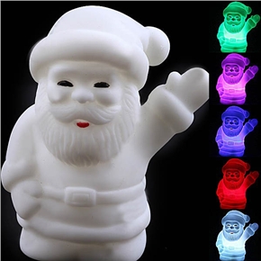 BuySKU61581 Smiling Santa Claus Shaped Design Color-Changing LED Desktop Small Night Lamp (White)