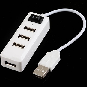 BuySKU55018 Socket Shaped USB 2.0 High Speed 4-Port Hub Adapter with Switch for PC Laptop Notebook Computer