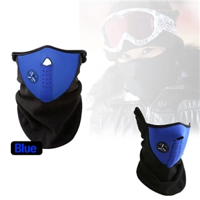 BuySKU67797 Soft Neoprene & Thermal Fleece Winter Outdoor Protective Neck Warmer Face Mask (Black & Blue)