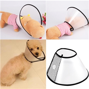 BuySKU67061 Soft Plastic Pet Dog Cat Wound Healing Head Neck Protection Cover E-Collar (Neck Size: 20~23cm)
