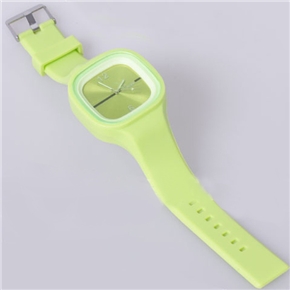 BuySKU58341 Soft Plastic Wrist Watch Square Shape Sports Watch (Green)