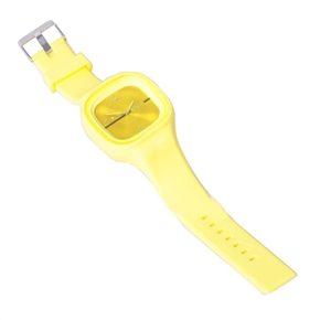 BuySKU58342 Soft Plastic Wrist Watch Square Shape Sports Watch (Yellow)