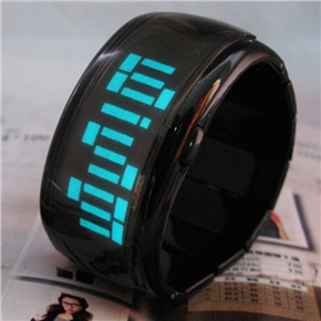 BuySKU58333 Sportive Digital Watch Bracelet Watch with Blue LED Displaying (Black)