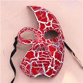 BuySKU61802 Spray Paint Crack Half Face Mask for Ball Party All Saints' Day - 5pcs/pack (Bright Red)