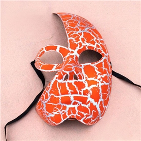 BuySKU61807 Spray Paint Crack Half Face Mask for Ball Party All Saints' Day - 5pcs/pack (Orange)