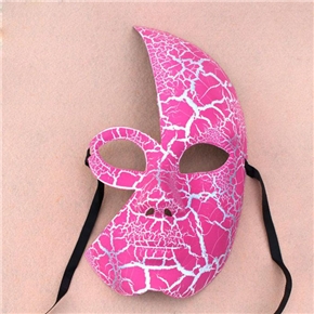 BuySKU61803 Spray Paint Crack Half Face Mask for Ball Party All Saints' Day - 5pcs/pack (Pink)