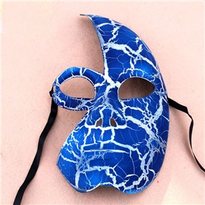 BuySKU61806 Spray Paint Crack Half Face Mask for Ball Party All Saints' Day - 5pcs/pack (blue)