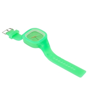 BuySKU58345 Square Shape Wrist Watch Sports Watch with Silicone Watch Band (Green)