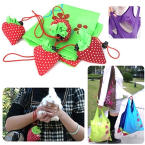 BuySKU62057 Strawberry Shaped Folding Bag Extendable Shopping Bag Handbag