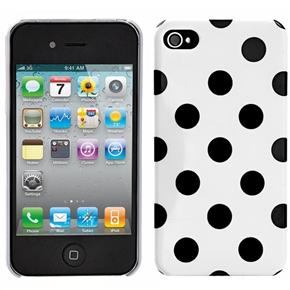 BuySKU67312 Stylish Dots Pattern Style Hard Plastic Protective Back Case Cover for iPhone 4 /iPhone 4S (Black & White)