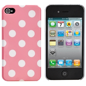 BuySKU67310 Stylish Dots Pattern Style Hard Plastic Protective Back Case Cover for iPhone 4 /iPhone 4S (White & Pink)