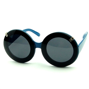 Stylish Flip-up Design Sunglasses with Round Acetate Frame (Blue & Black)