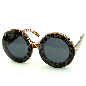 BuySKU62028 Stylish Flip-up Design Sunglasses with Round Acetate Frame (Leopard Pattern)