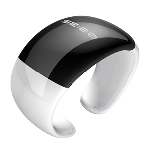 BuySKU64452 Stylish Ladies Bluetooth Vibrating Bracelet with Caller ID & LED Time Display (Black & White)