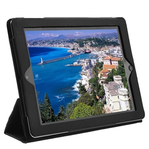 BuySKU64611 Stylish PU Protective Case Pouch Cover with Sleep Function for The new iPad (Black)