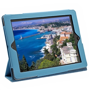 BuySKU64608 Stylish PU Protective Case Pouch Cover with Sleep Function for The new iPad (Blue)