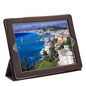 BuySKU64610 Stylish PU Protective Case Pouch Cover with Sleep Function for The new iPad (Brown)