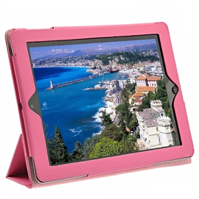 BuySKU64603 Stylish PU Protective Case Pouch Cover with Sleep Function for The new iPad (Pink)