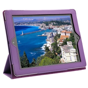 BuySKU64604 Stylish PU Protective Case Pouch Cover with Sleep Function for The new iPad (Purple)