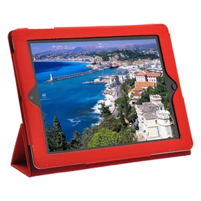 BuySKU64609 Stylish PU Protective Case Pouch Cover with Sleep Function for The new iPad (Red)