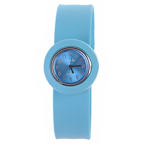 BuySKU57553 Stylish Pat Silicone Rubber Band Quartz Wrist Watch with Round Case for Female (Sky Blue)