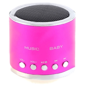 BuySKU66976 Super Mini Multi-functional Audio Speaker with TF/USB Slots & Line-in Port (Hot Pink)