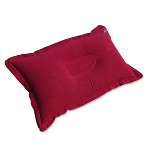 BuySKU63285 Super-thick Flocking Fabric Inflatable Pillow Portable Travel Pillow for Outdoor Activities (Red)