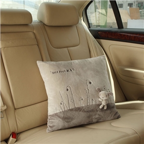 BuySKU59579 T-111D-2 Ultra Soft Steam Velour Comfortable Car Hold Pillow Throw Pillow - Flower Design