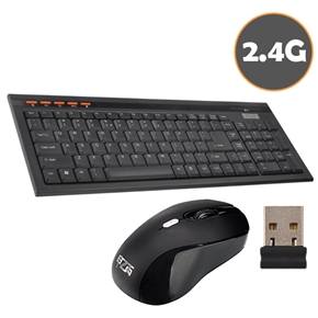 BuySKU66594 T05 2.4GHz 10M Wireless Mouse and Keyboard Set with USB Nano Receiver (Black)