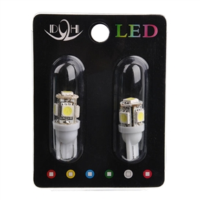 BuySKU61298 T10 SMD5050 5 LED Car Signal Light Wedge Bulb with White Light (2 pcs/set)
