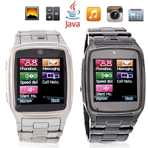 BuySKU60129 TW810 1.6 Inch Touchscreen Quad Band Wrist Watch Cellphone with Bluetooth FM MP3 /MP4 Steel Watch Band (Silver)