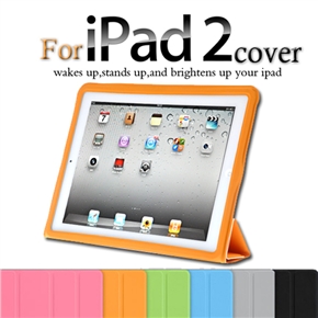 BuySKU60529 Thin and Durable Leather Case Smart Cover Shell for iPad 2 (Orange)