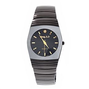 BuySKU57722 Tonneau Case Quartz Wrist Watch with Round Dial & Metal Watch Band