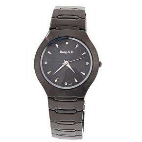 BuySKU57724 Tonneau Case Quartz Wrist Watch with Round Dial for Men