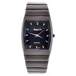 BuySKU57719 Tonneau Case Quartz Wrist Watch with Square Dial & Metal Watch Band for Men