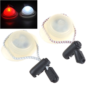 BuySKU58774 UFO Style Silicone Safety Flash Light 2-Modes Super Bright Warning Lamp for Bike (Red and White) - 2 pcs/set