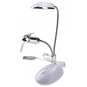 BuySKU66238 USB 13-LED Light Desk Lamp with Adjustable Neck & Fan