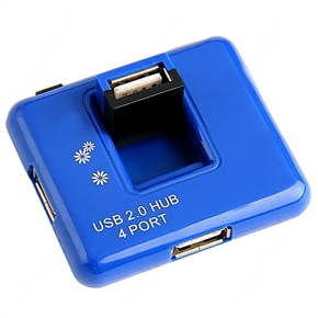 BuySKU55110 USB 2.0 High Speed 4-Port Hub Adapter for PC Laptop Notebook Computer (Blue)