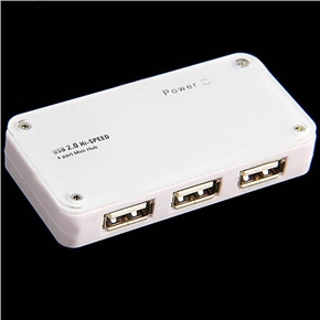 BuySKU55115 USB 2.0 High Speed 4-Port Hub Adapter for PC Laptop Notebook Computer (White)