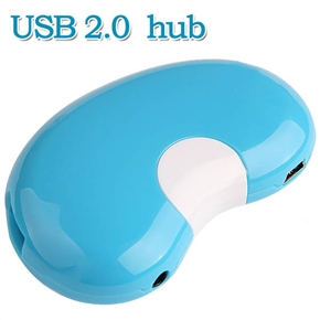 BuySKU55121 USB 2.0 High Speed 4-Port Hub Adapter with Pea Shape for Computer Laptop